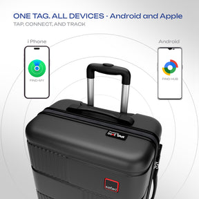Safari Trackr GPS Enabled Black Trolley Bag with BoAt tag, TSA Lock, Dual wheels and Wet Pouch Organized Interior