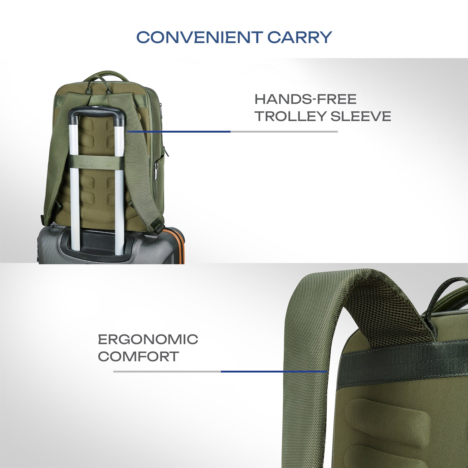 Safari Meridian 22L Olive Formal Backpack with Laptop Sleeve