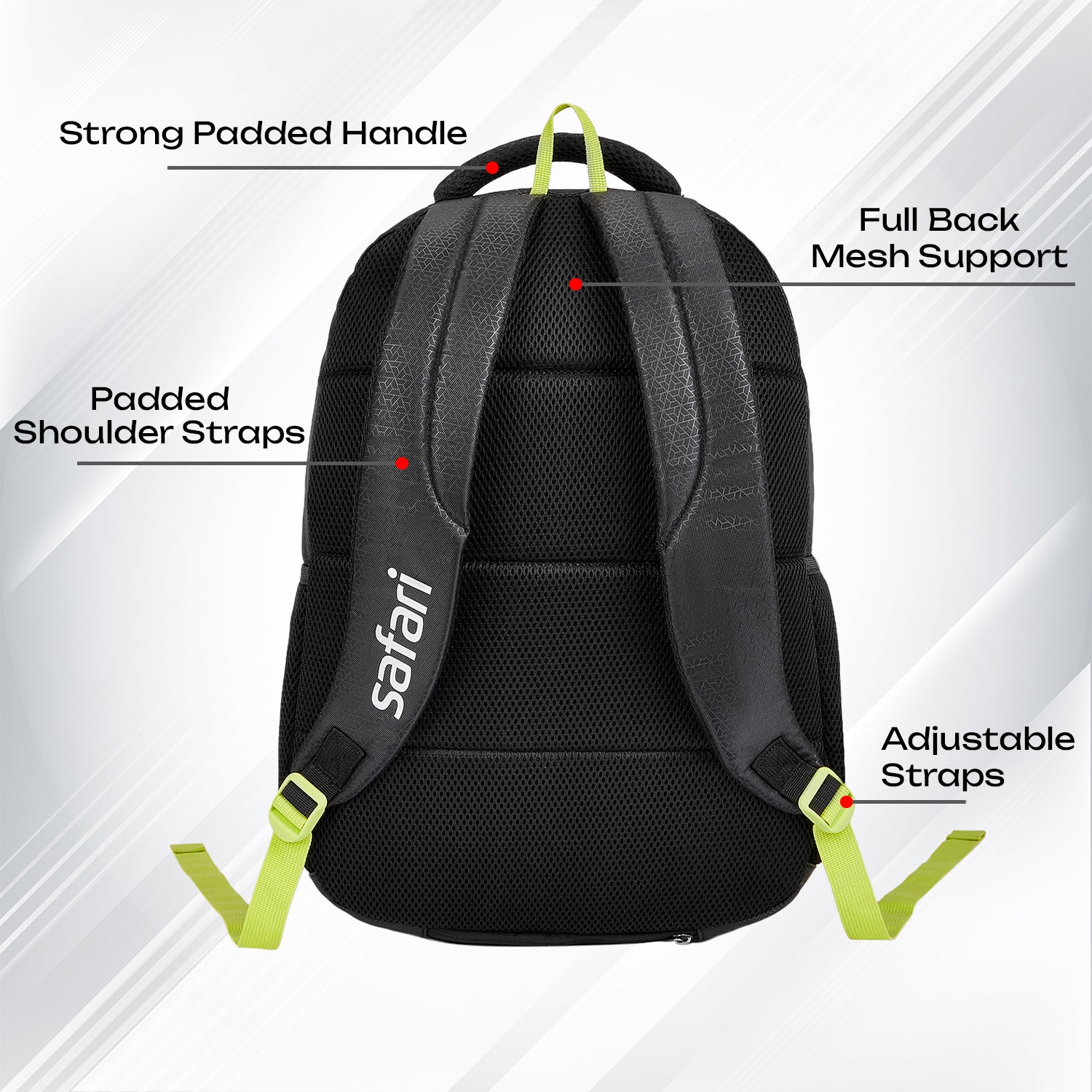 Safari Triplex 37L Black School Backpack
