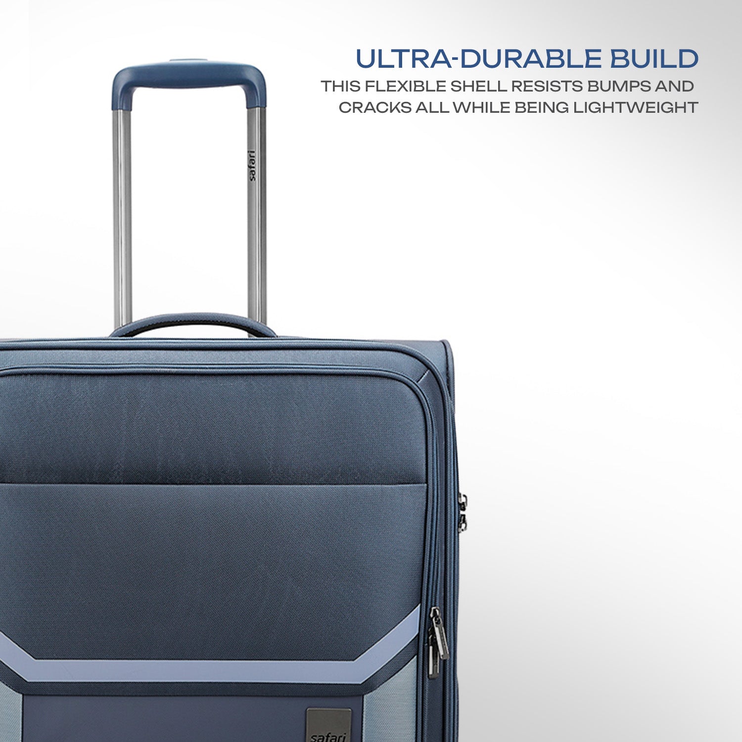 Safari Select Panorama Trolley Bag with Dual Wheels, TSA Lock and Anti-Theft Zipper (Cosmic Blue)