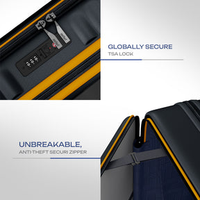 Safari Select Froniq Carbon Front opening Trolley Bag with TSA Lock, Dual wheels and Anti-Theft Zipper