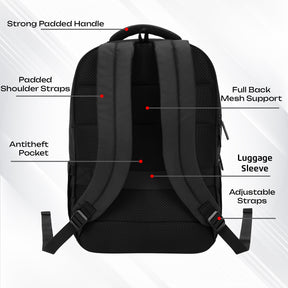 Safari Smart 30L Black Laptop Backpack
