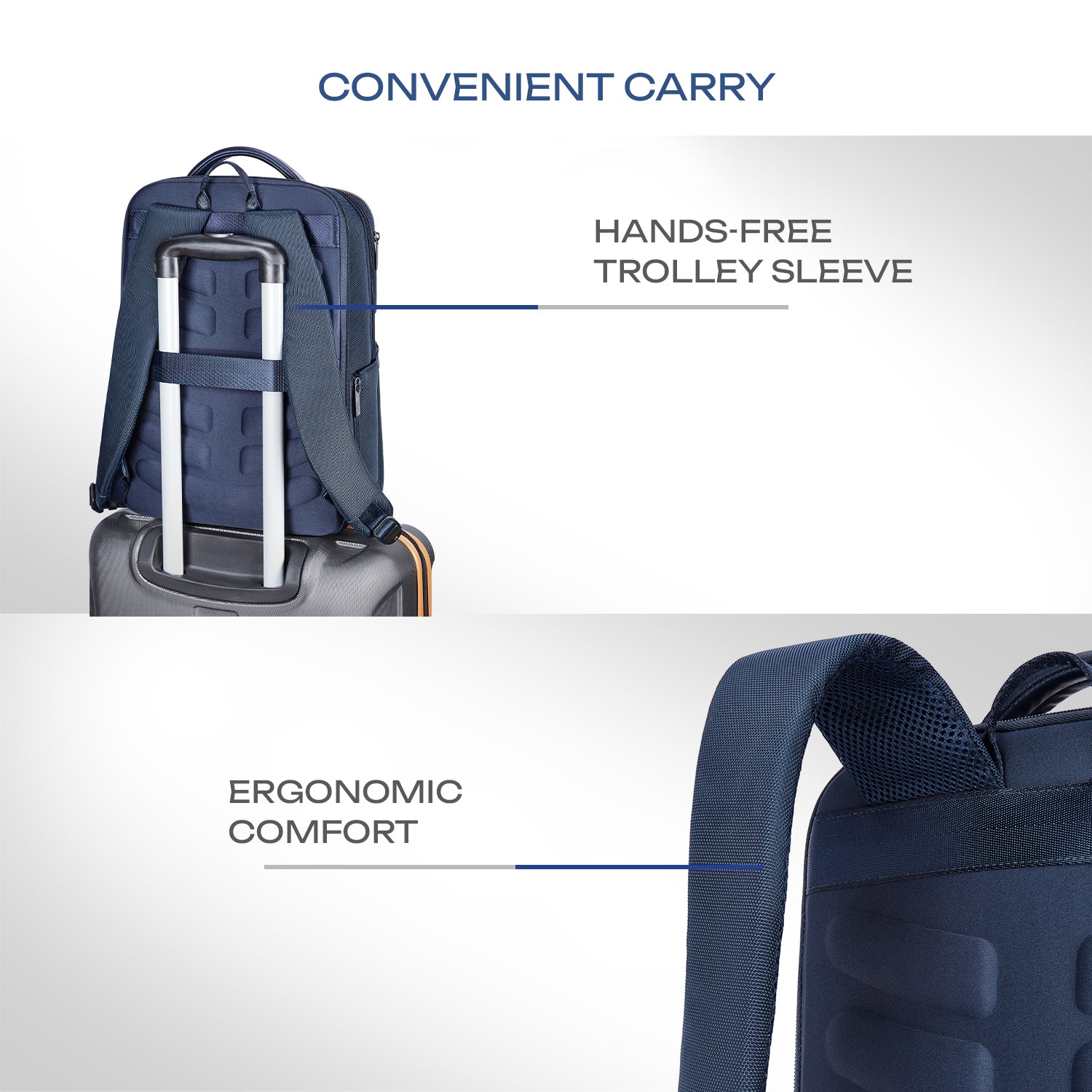 Safari Meridian 22L Blue Formal Backpack with Laptop Sleeve