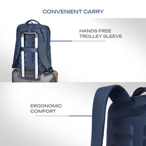 Safari Meridian 22L Blue Formal Backpack with Laptop Sleeve