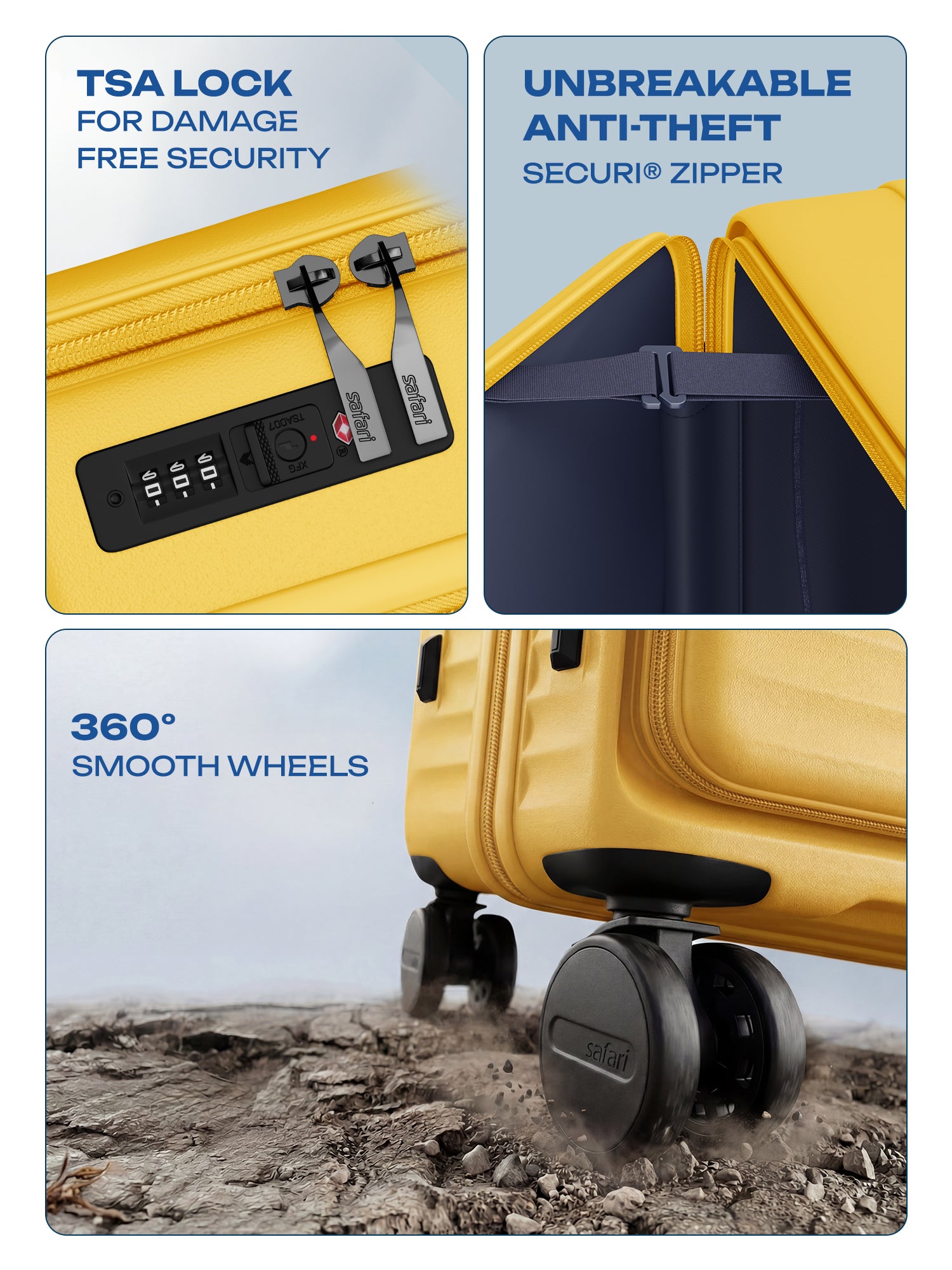 Safari Select Froniq Trolley Bag - Yellow