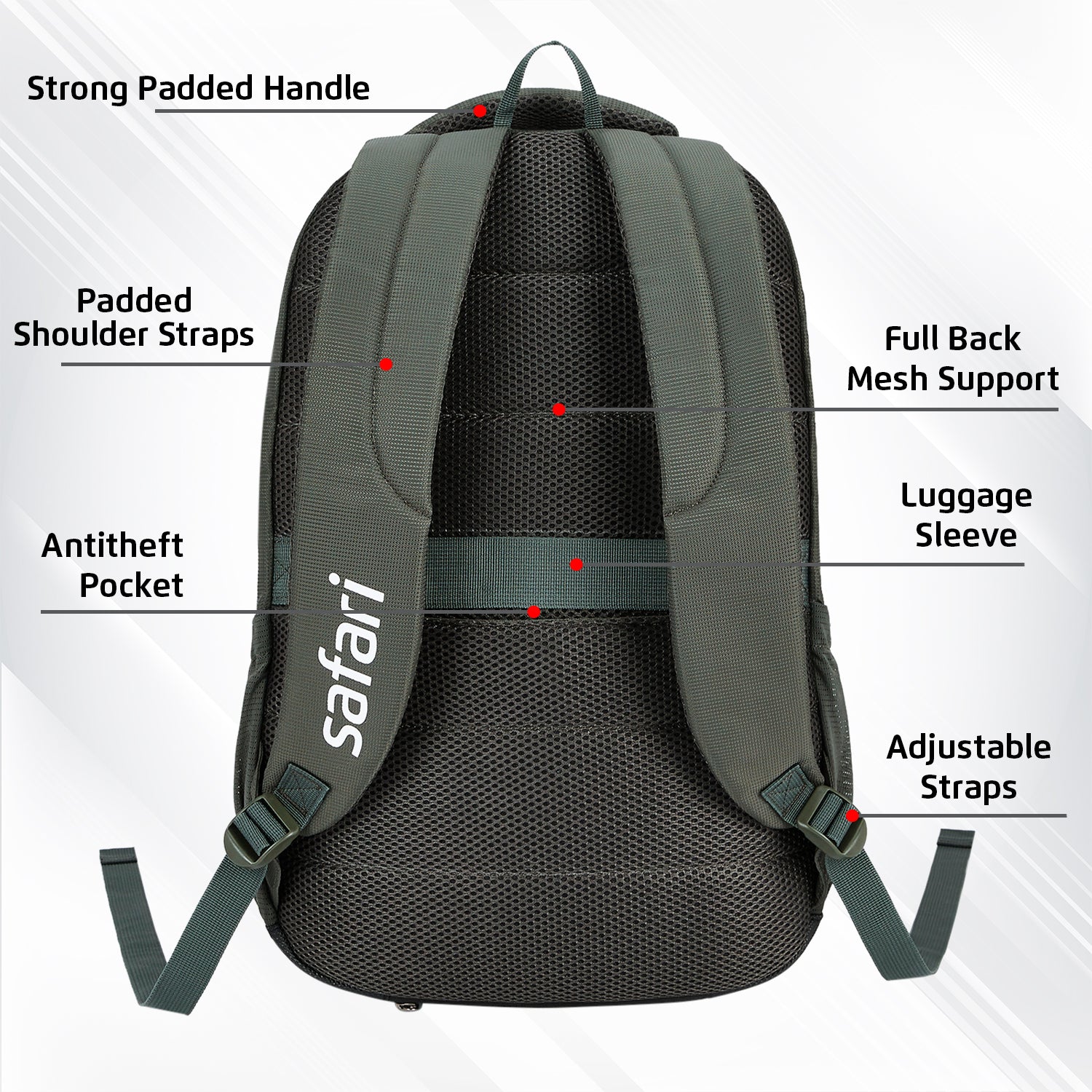 Safari Aura 37L Olive Laptop Backpack