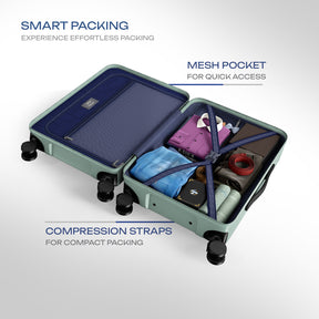 Safari Select Froniq Fresh mint Front opening Trolley Bag with TSA Lock, Dual wheels and Anti-Theft Zipper