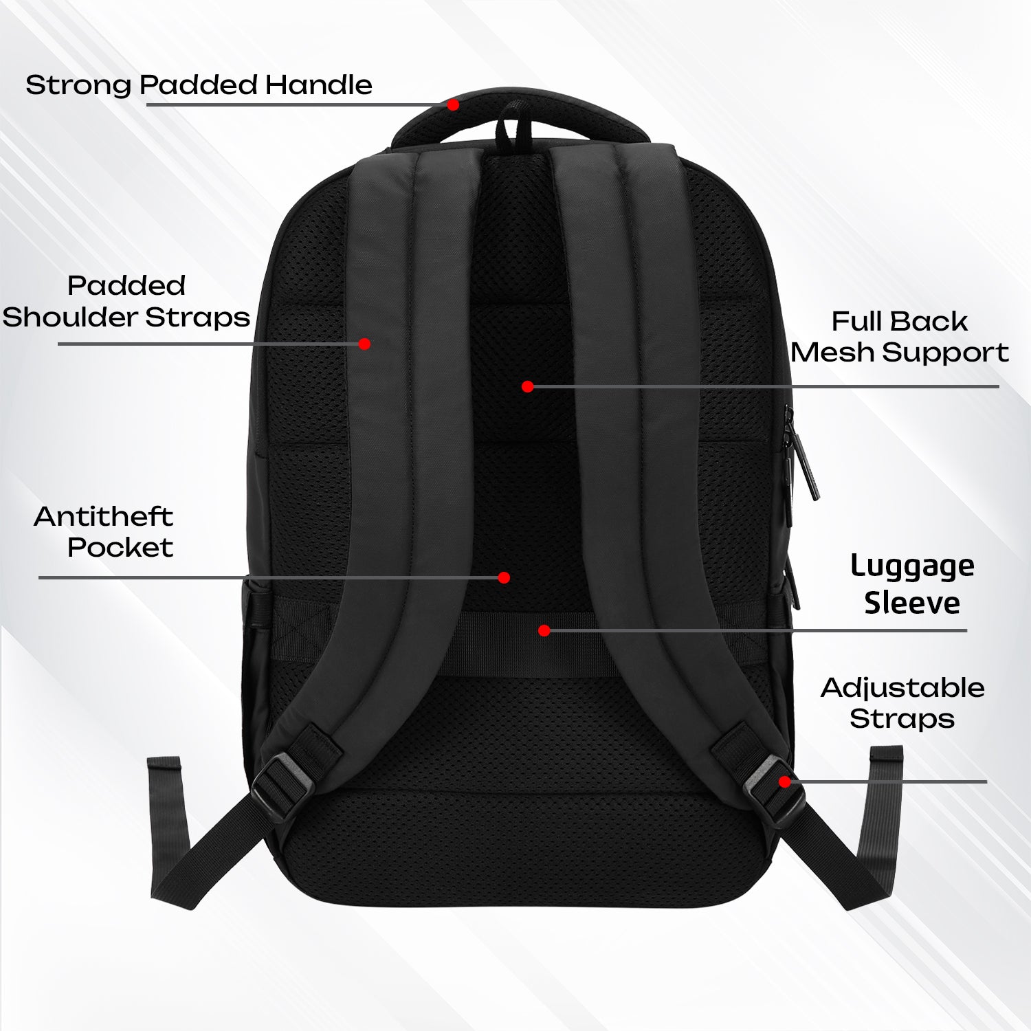 30l backpack laptop back support Safari Smart 30L Black Laptop Backpack