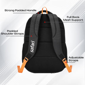 Safari Triplex 37L Black School Backpack