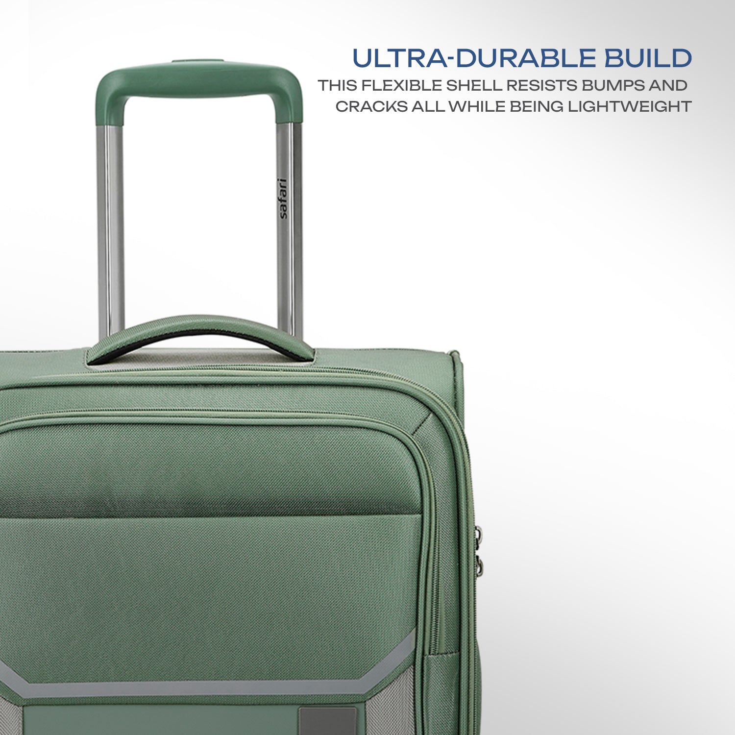 Safari Select Panorama Trolley Bag with Dual Wheels, TSA Lock and Anti-Theft Zipper (Urban Green)