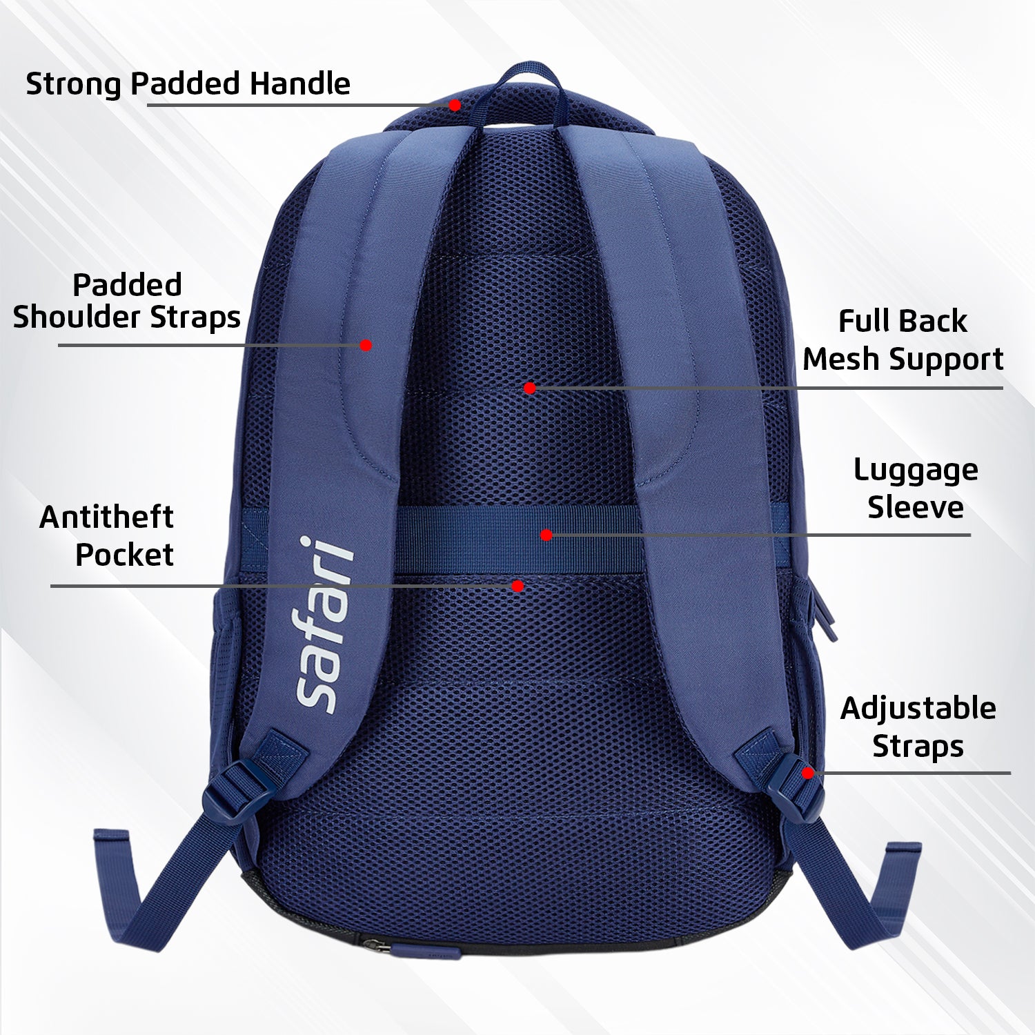 Safari Aura 37L Blue Laptop Backpack