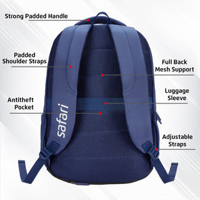 Safari Aura 37L Blue Laptop Backpack