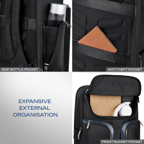 Safari Noir 31L Black Formal Backpack with Laptop Sleeve