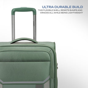 Safari Select Panorama Trolley Bag with Dual Wheels, TSA Lock and Anti-Theft Zipper (Urban Green)