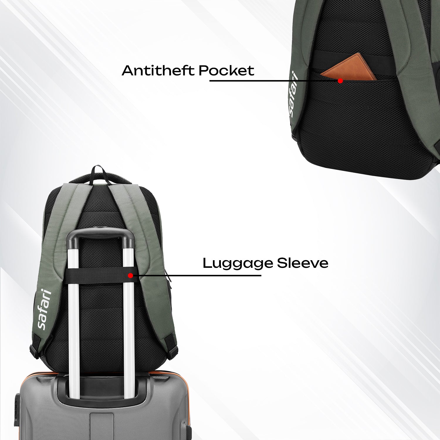 Safari Zen 34L Olive Laptop Backpack