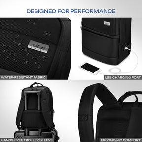 Safari Marque 27L Black Formal Backpack with Laptop Sleeve
