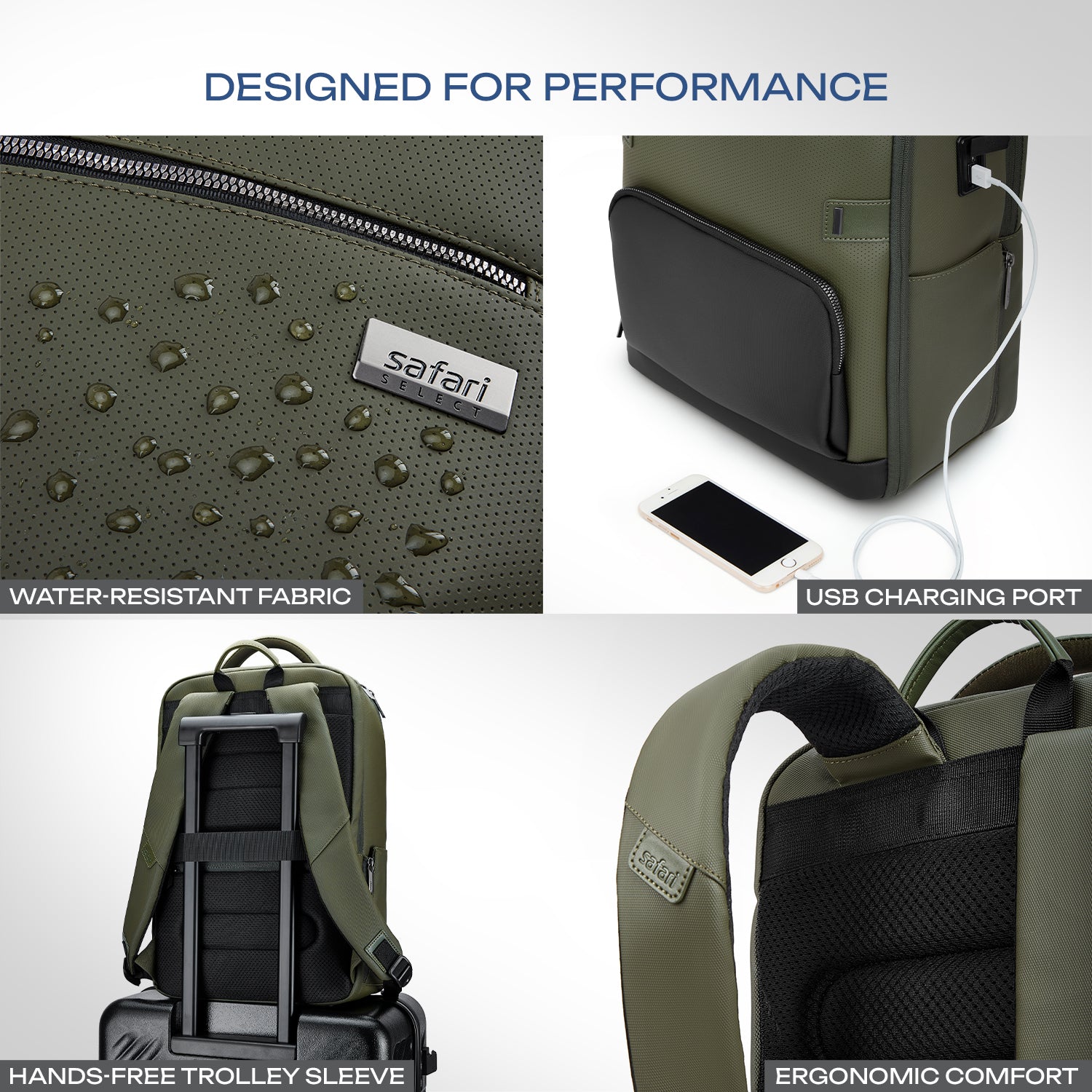 Safari Orion 20L Olive Formal Backpack with Laptop Sleeve