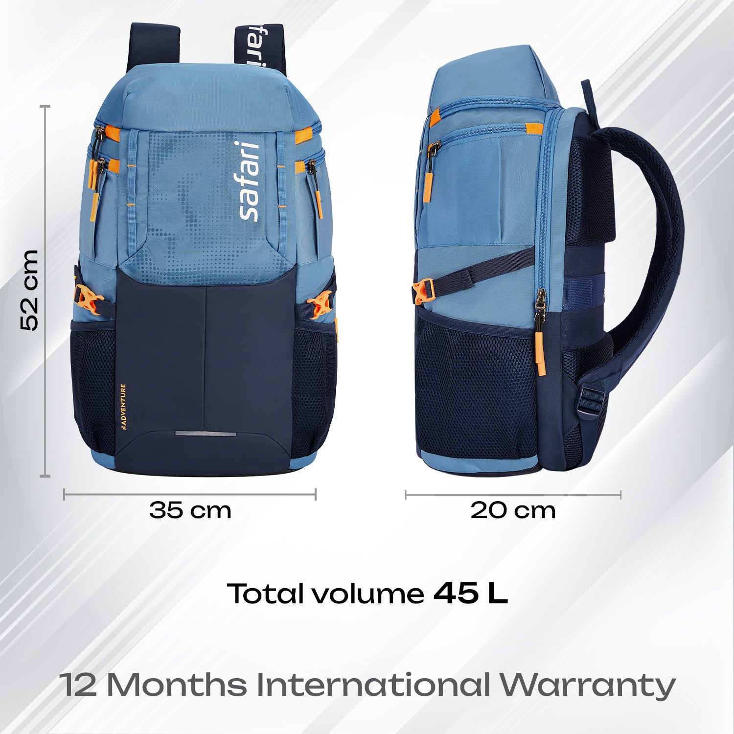 Safari Quest 45L Pearl Blue Laptop Backpack