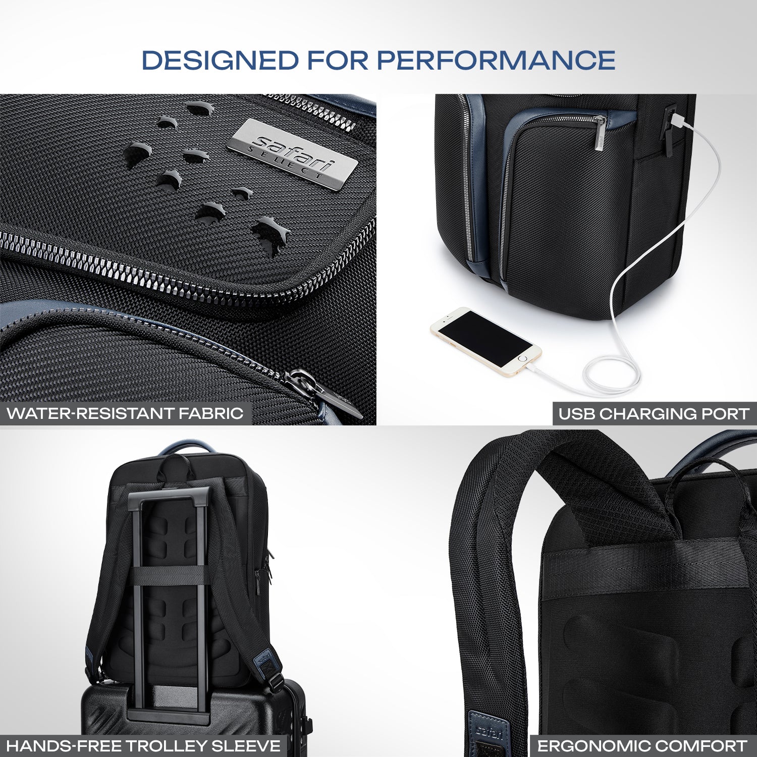 Safari Noir 31L Black Formal Backpack with Laptop Sleeve