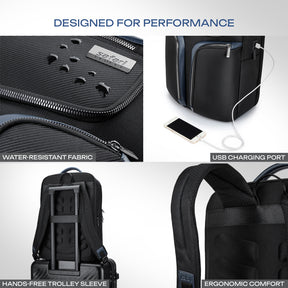 Safari Noir 31L Black Formal Backpack with Laptop Sleeve
