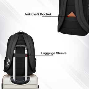 Safari Smart 30L Black Laptop Backpack
