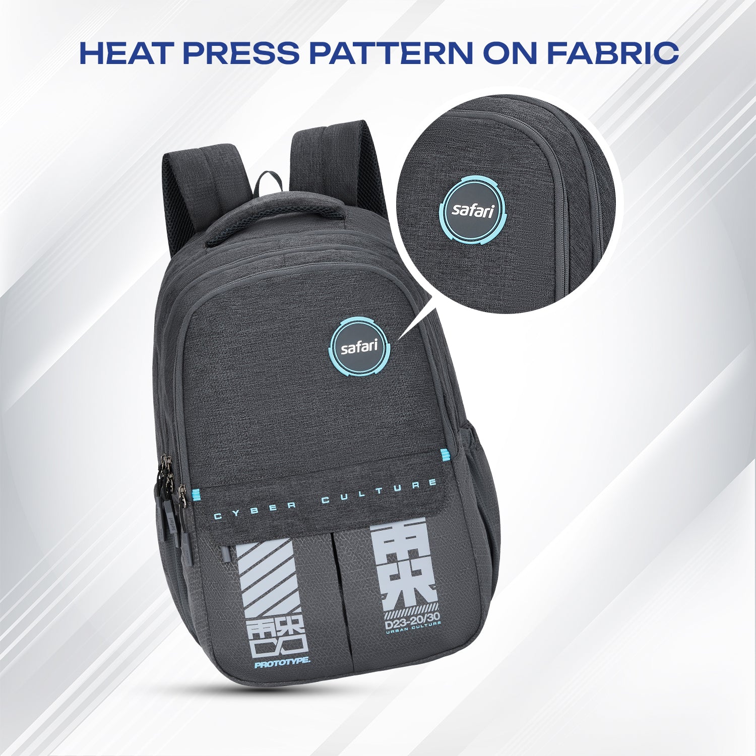 Safari Quadro 43L Grey School Backpack