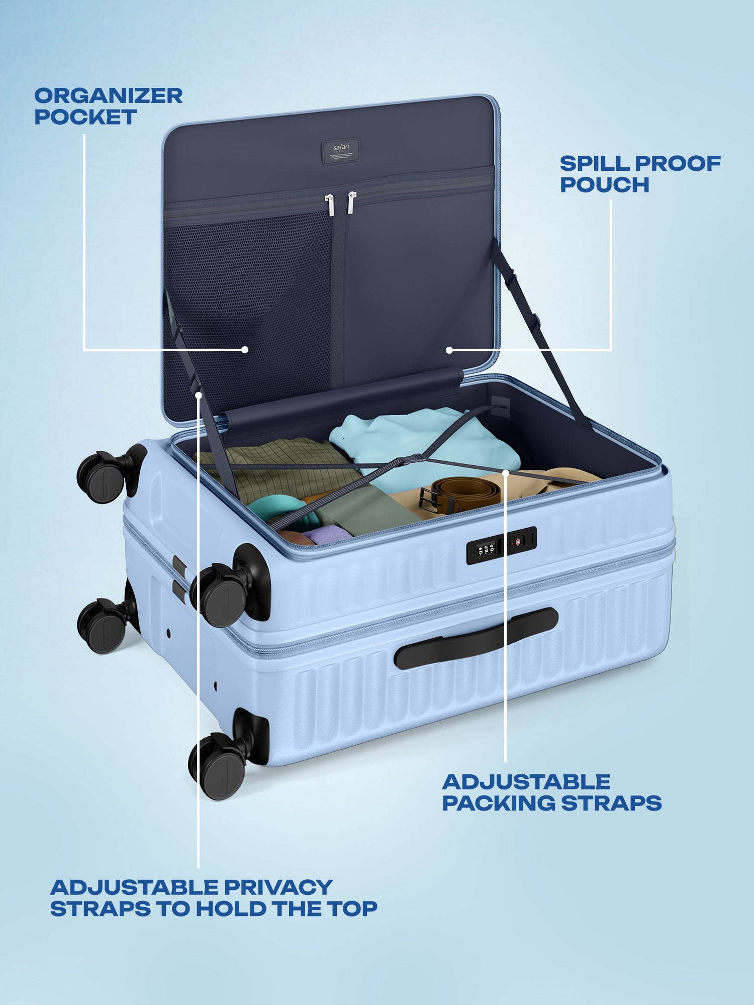 Safari Select Froniq Trolley Bag - Frost Grey