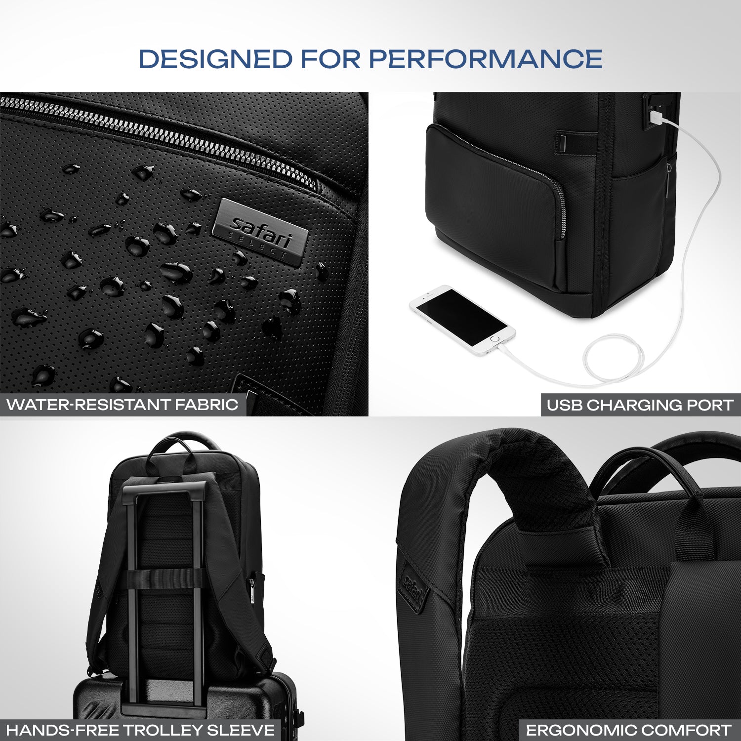 Safari Orion 20L Black Formal Backpack with Laptop Sleeve