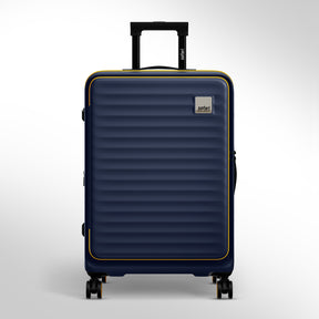 Safari Select Froniq Navy Blue Front opening Trolley Bag with TSA Lock, Dual wheels and Anti-Theft Zipper