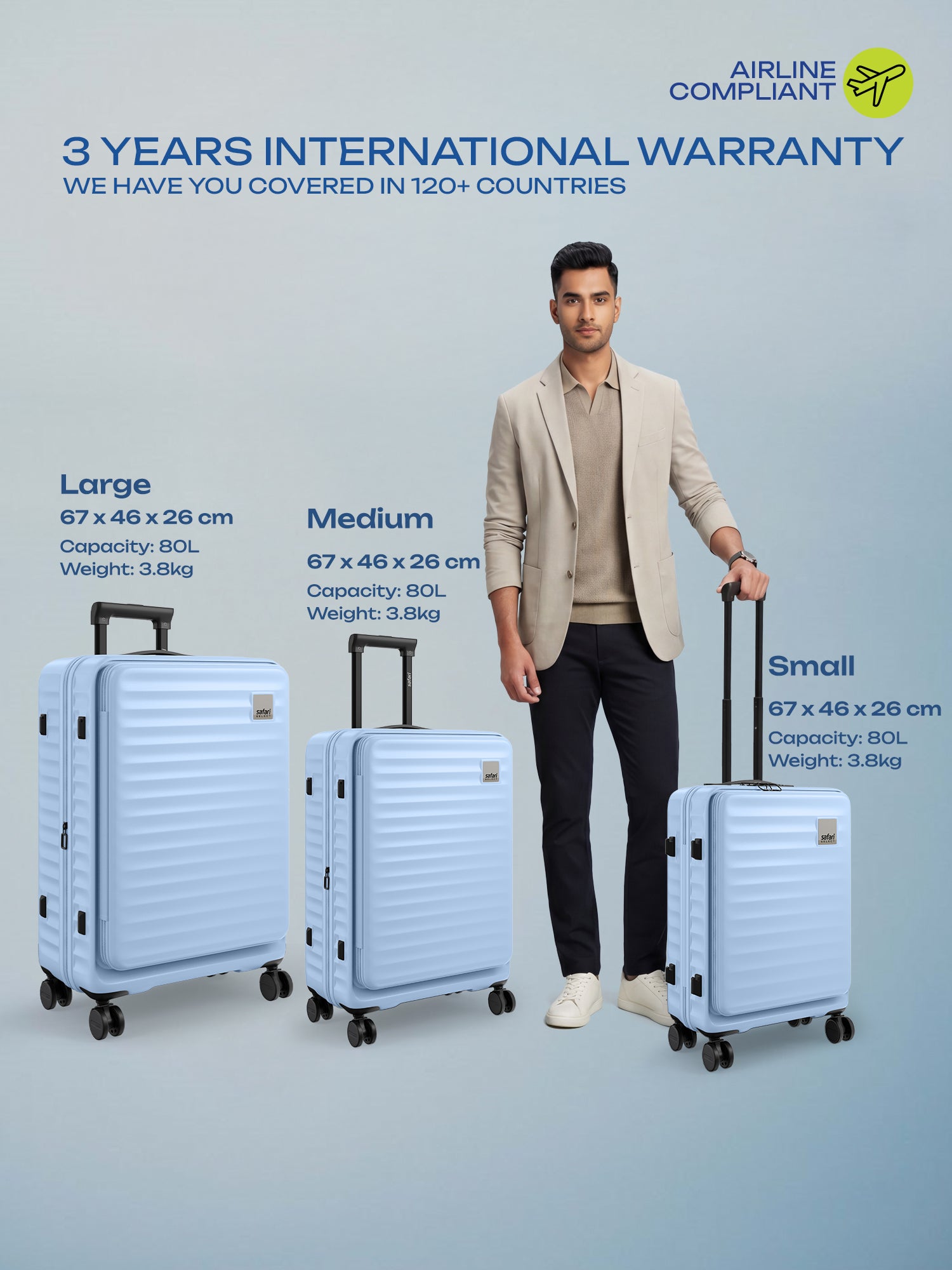 Safari Select Froniq Trolley Bag - Frost Grey