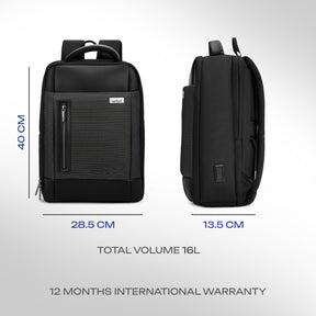 Safari Rayon 16L Black Formal Backpack with Laptop Sleeve