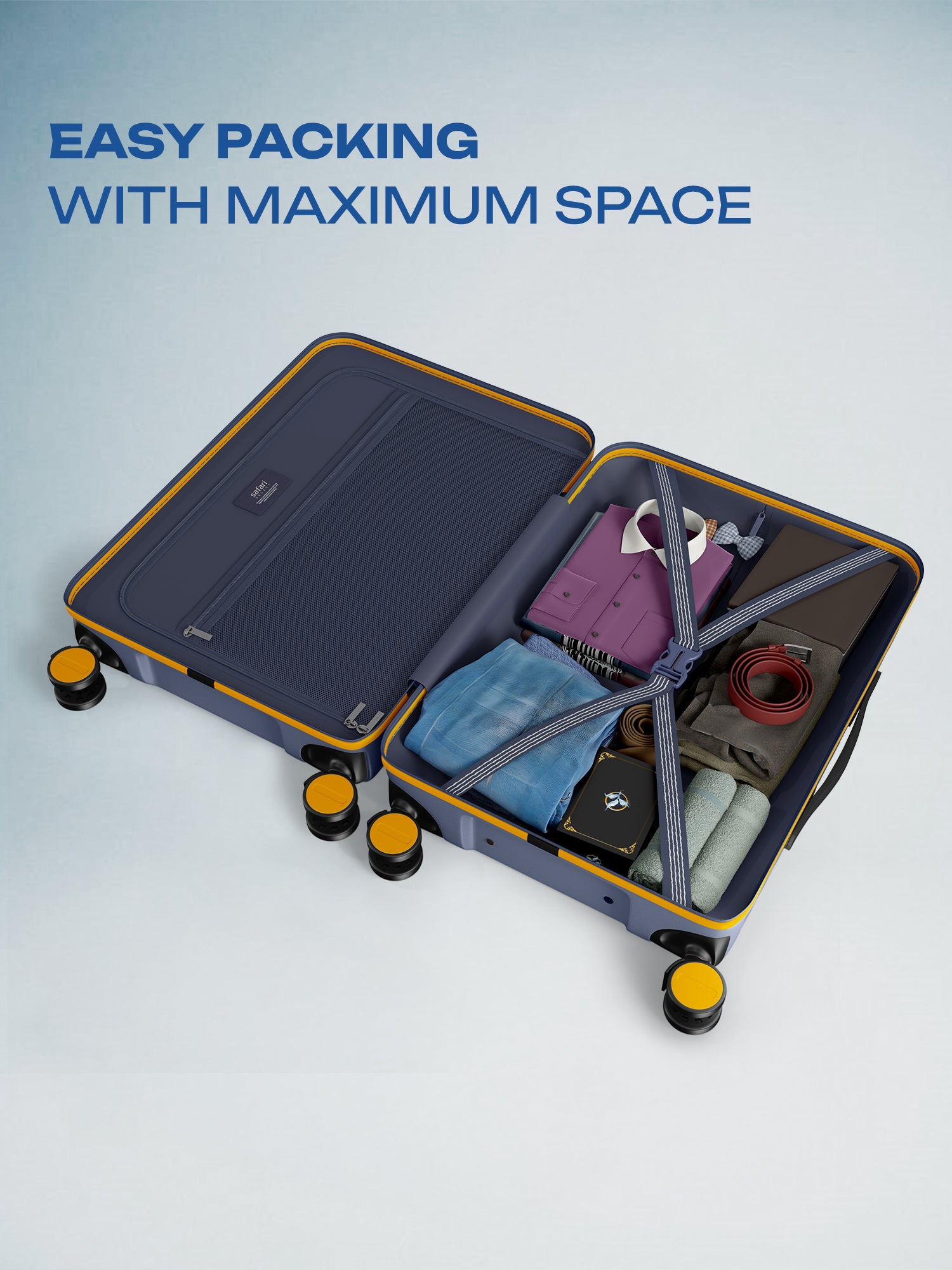Safari Select Froniq Trolley Bag - Navy Blue
