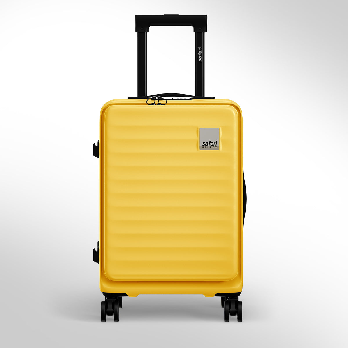 Safari Select Froniq Yellow Front opening Trolley Bag with TSA Lock, Dual wheels and Anti-Theft Zipper