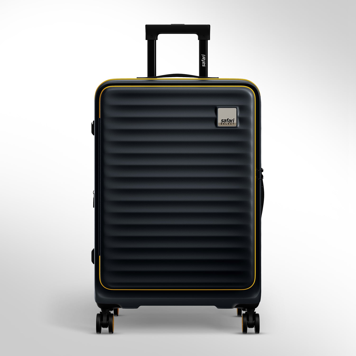Safari Select Froniq Carbon Front opening Trolley Bag with TSA Lock, Dual wheels and Anti-Theft Zipper