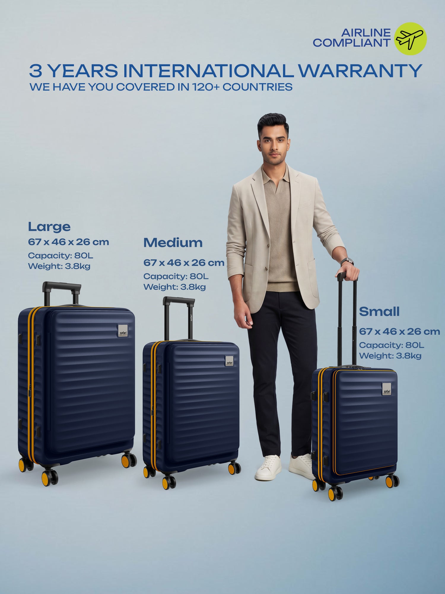 Safari Select Froniq Trolley Bag - Navy Blue