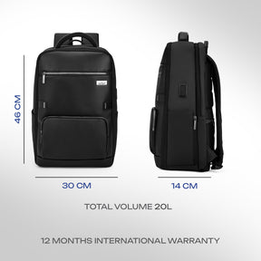 Safari Orion 20L Black Formal Backpack with Laptop Sleeve