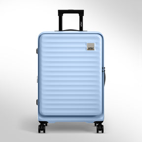 Safari Select Froniq Frost Grey Front opening Trolley Bag with TSA Lock, Dual wheels and Anti-Theft Zipper