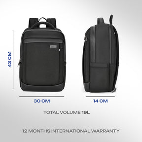 Safari Nexus 19L Black Formal Backpack with Laptop Sleeve