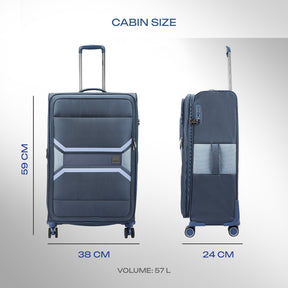 Safari Select Panorama Trolley Bag with Dual Wheels, TSA Lock and Anti-Theft Zipper (Cosmic Blue)