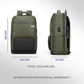 Safari Orion 20L Olive Formal Backpack with Laptop Sleeve