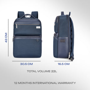 Safari Meridian 22L Blue Formal Backpack with Laptop Sleeve
