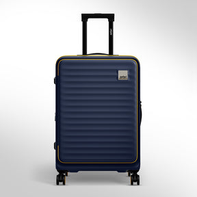 Safari Select Froniq Navy Blue Front opening Trolley Bag with TSA Lock, Dual wheels and Anti-Theft Zipper