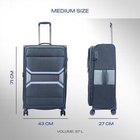 Safari Select Panorama Trolley Bag with Dual Wheels, TSA Lock and Anti-Theft Zipper (Cosmic Blue)