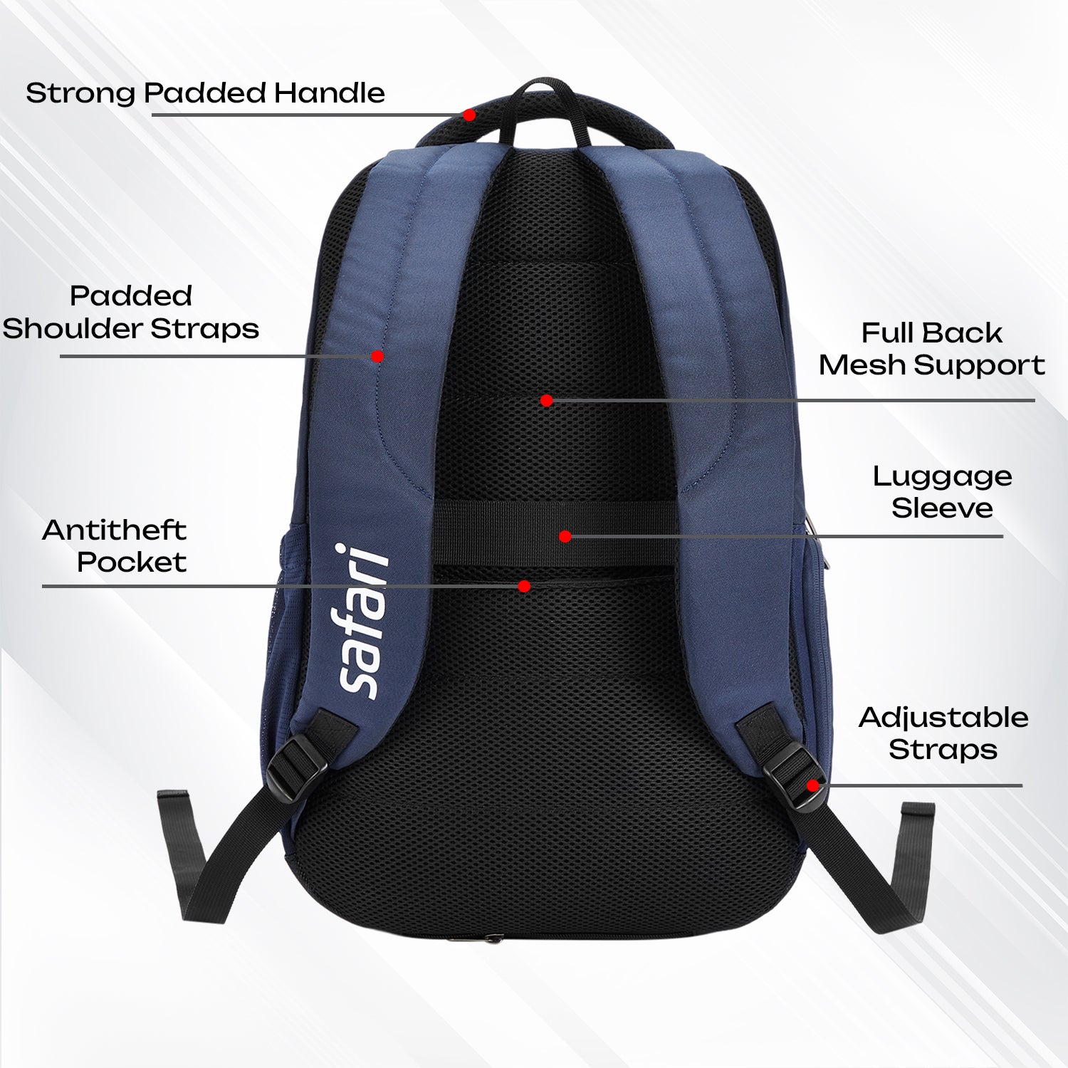 Safari☆ Safari Zen 34L Navy Blue Laptop Backpack