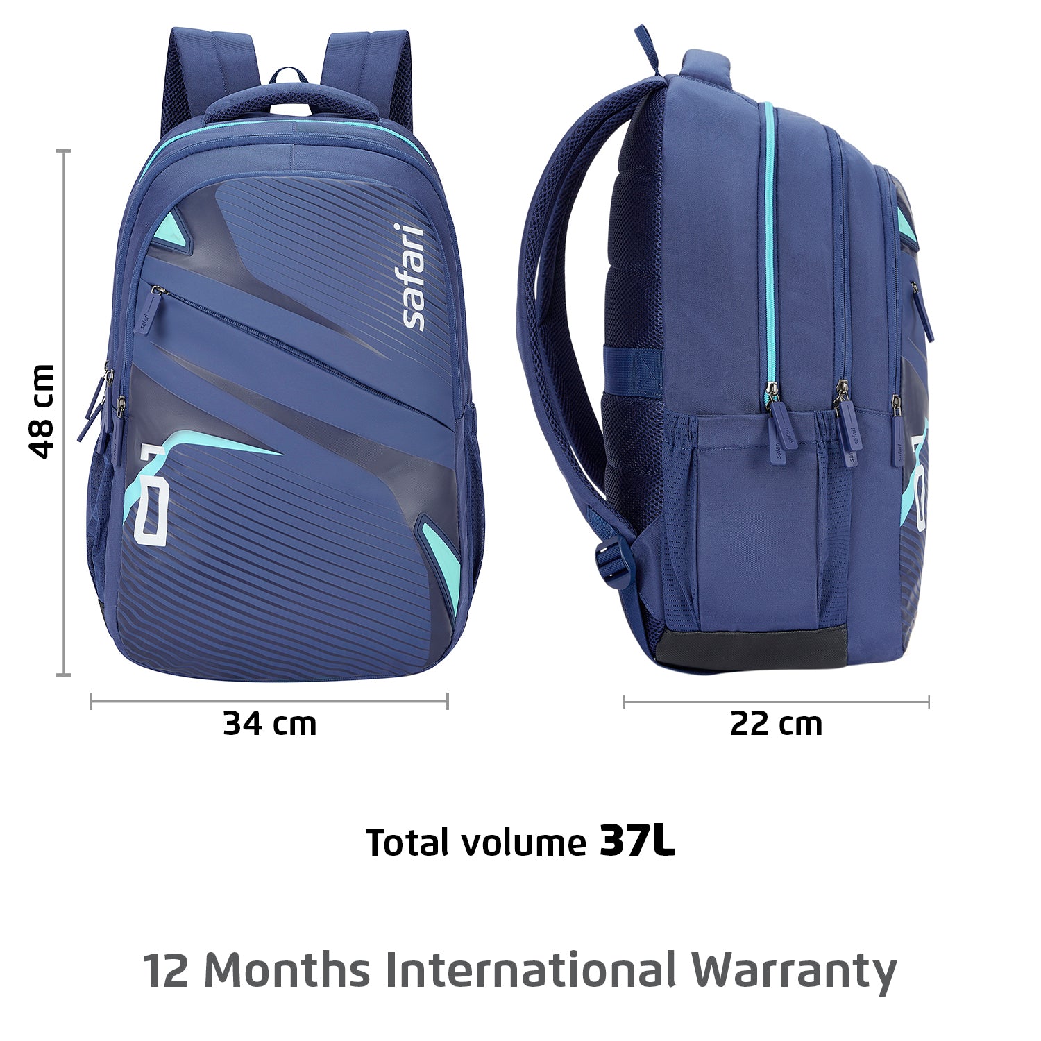Safari Aura 37L Blue Laptop Backpack