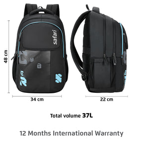 Safari Aura 37L Black Laptop Backpack