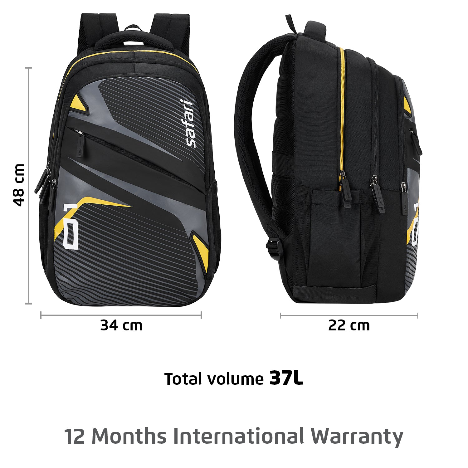 Safari Aura 37L Black Laptop Backpack