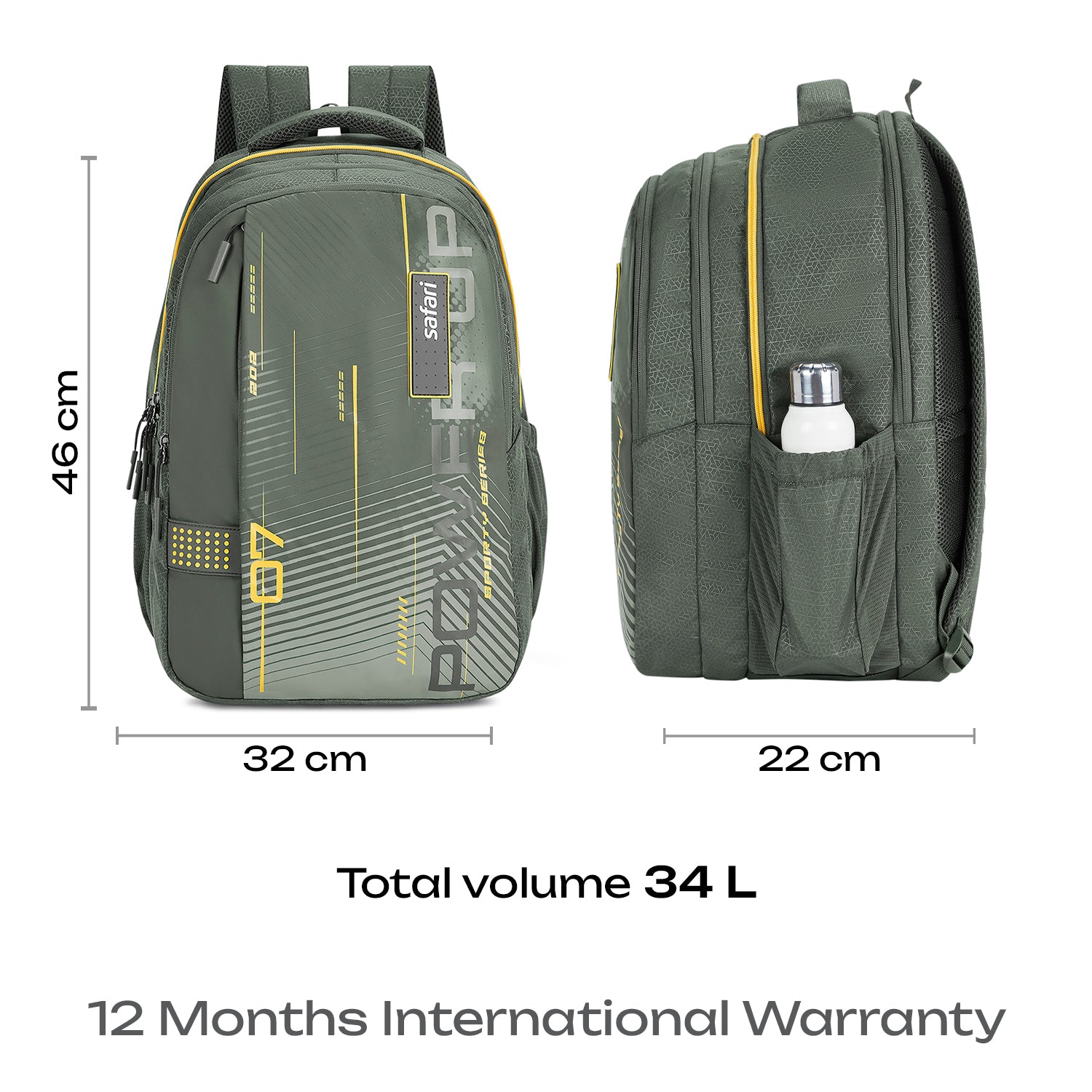 Safari Quadro 6 43L Olive School Backpack