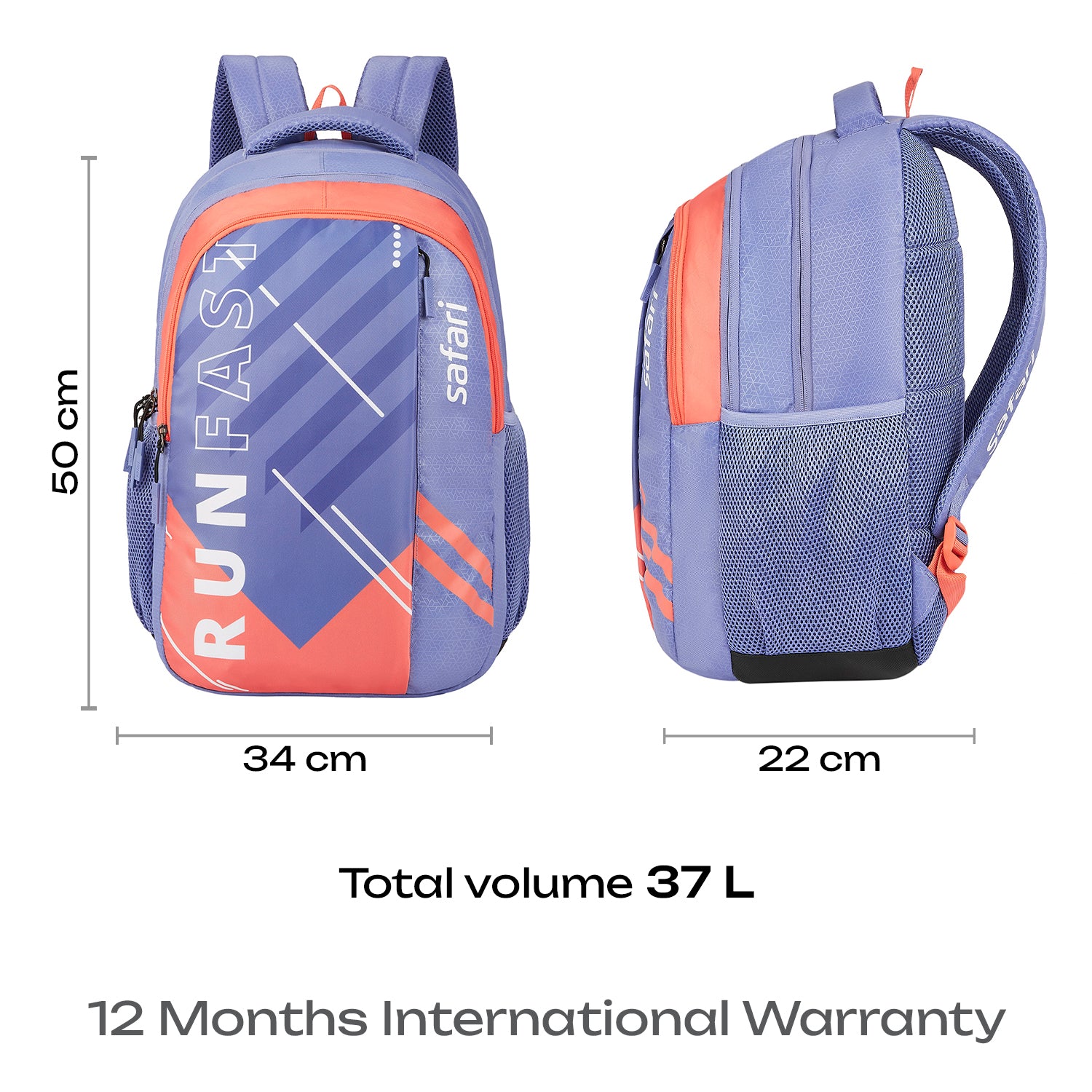 Safari Triplex 37L Blue School Backpack