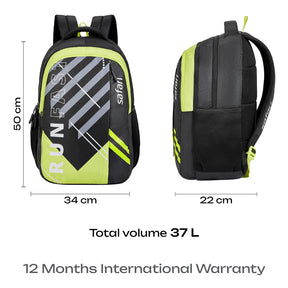 Safari Triplex 37L Black School Backpack